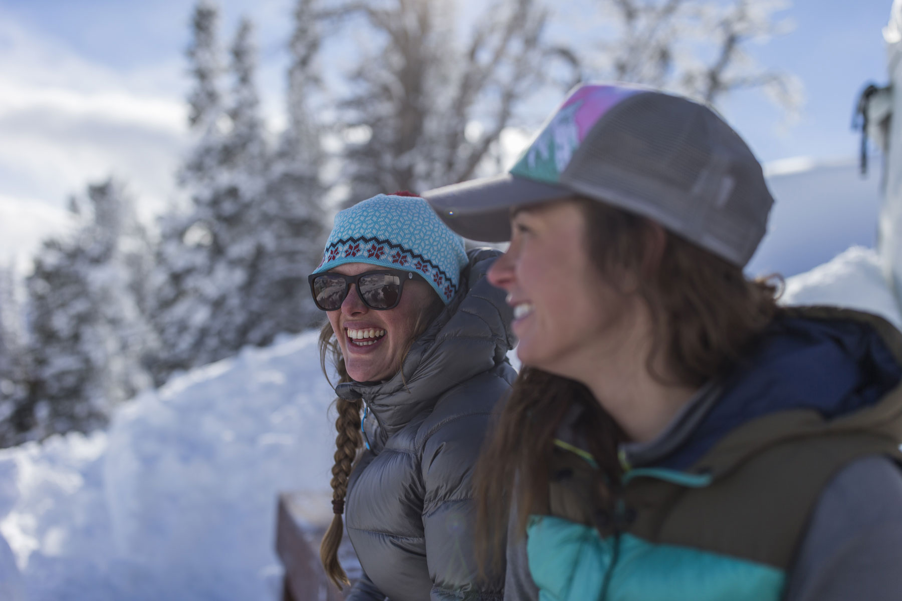 Two Women Smiling on Jackson Hole Guided Backcountry Skiing Tour